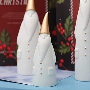 NEW Set of 3 Ceramic Santa Claus Statue, Cute Statues